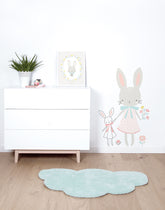 SWEET BUNNIES - Affiche enfant - Bébé lapin et fleurs
